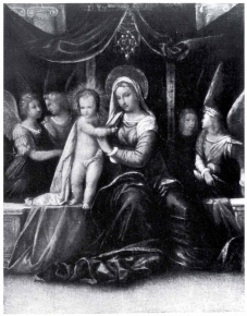 Madonna and Child with four angels