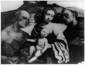 Madonna and Child with the saints Lazarus and Francis