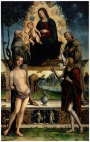 Madonna con il Bambino in trono e i santi Sebastiano, Bernardino, Francesco e Giovanni Battista