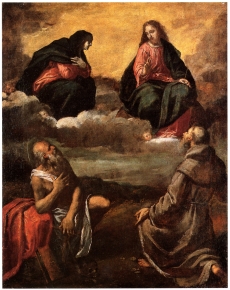 Christ and Virgin in glory with saints Jerome and Francis