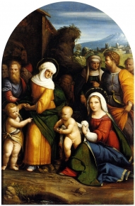 Sacra Famiglia con i santi Giovannino, Zaccaria, Elisabetta, Anna e Gioacchino