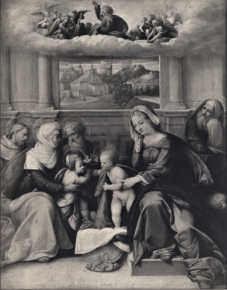 Holy Family with the Infant Saint John the Baptist and saints Elizabeth, Zacharias and  Francis