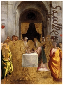 Sacra Famiglia con i santi Giovannino, Elisabetta e Zaccaria (recto); Circoncisione (verso)