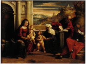 Holy Family with the Infant saint John the Baptist and saints Elizabeth and Zacharias (recto); Circumcision (verso)