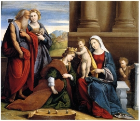 Incoronazione di santa Caterina d'Alessandria e i santi Girolamo, Agnese e Giovannino